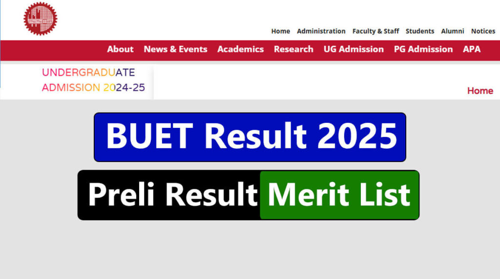 BUET Preli Result 2025