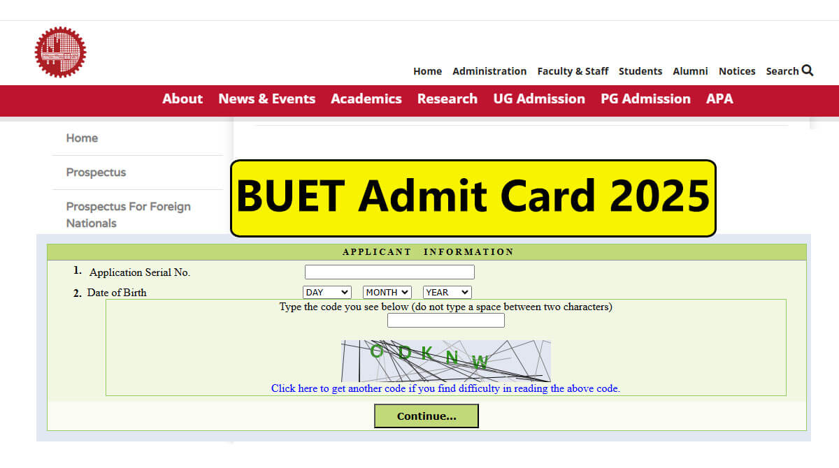 BUET Admit Card 2025 Released