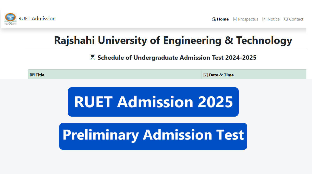 RUET Preliminary Admission test 2025